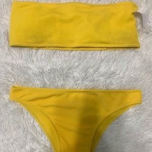 brand new yellow bandeau swimsuit